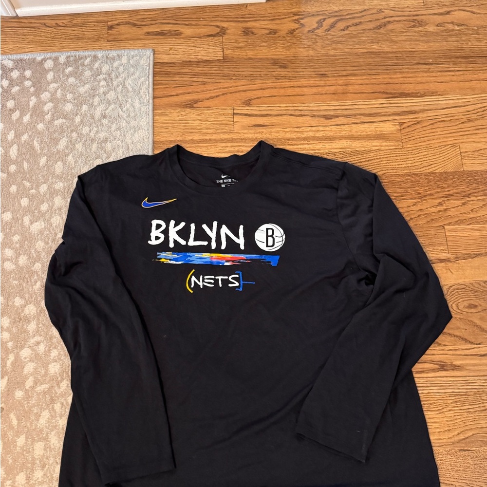Brooklyn Nets Black Long Sleeve Shirt